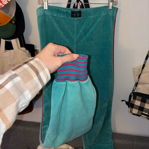 Vintage Hang Ten Aqua Velour pants